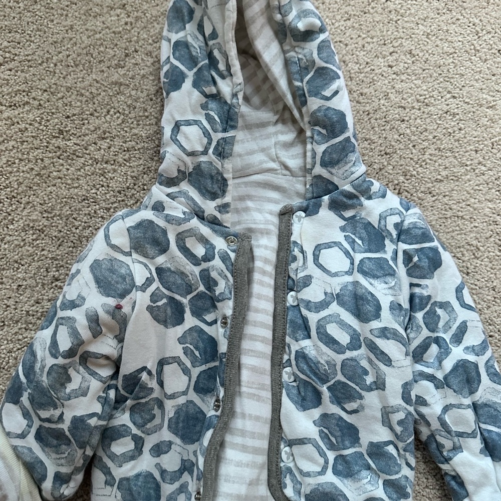 Burt's Bees Baby Blue Patterned Puffer Jacket